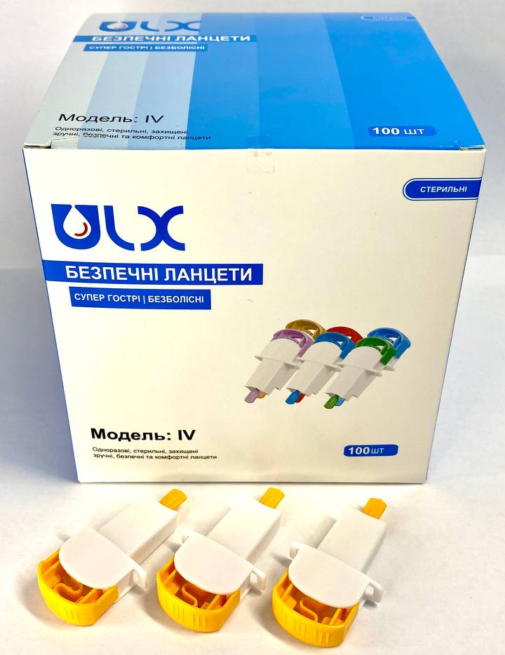 Ланцет безпечний ULX™, Модель IV, 28G, глибина 1.8 мм